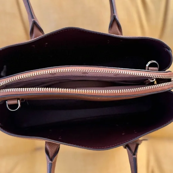 Kate Spade Medium Top Handle Satchel: Brown Leather w/ Removeable Shoulder Strap - Picture 13 of 13